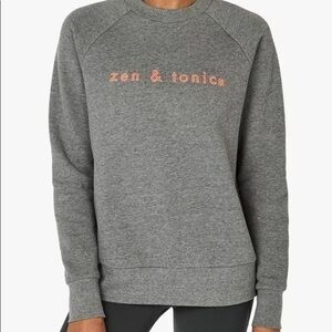 Sweaty Betty  Zen & Tonic Brixton Crewneck Sweatshirt in Charcoal Grey Small